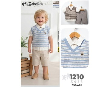 3/6 YAŞ-1210-çizgili SÜETERLİ erkek ÜÇLÜ takım