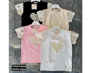 9/12 YAŞ-7833-BASKILI TASLI TISORT