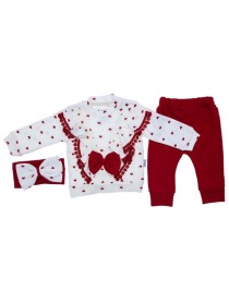 6/12 AY 4016 DANTELLİ KALPLİ 3 LÜ TAKIM