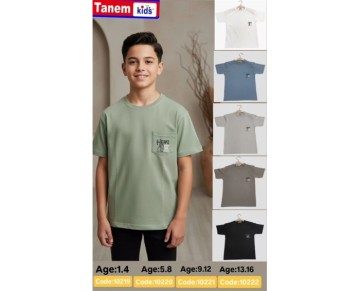 5/8 yaş 10220-LİKRALI CEPLİ YAZLIK TİŞÖRT