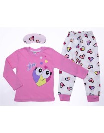3/6 YAŞ 3025-LOVE KALPLİ 4LÜ PİJAMA TAKIM