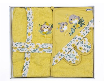 12 AY 18137 Kız Pretty Birds Bornoz Set