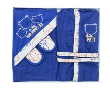 0/12 AY 18565 Erkek Colorful and Cute Bornoz Set