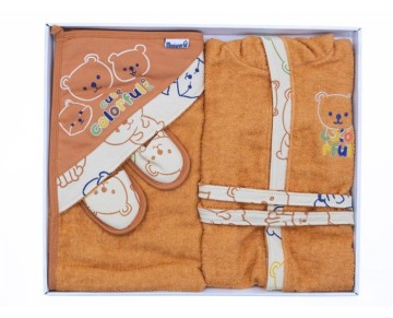 0/12 AY 18565 Erkek Colorful and Cute Bornoz Set