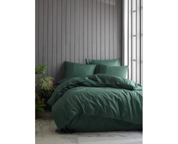 Cotton Box Çift Kişilik Jakarlı Saten Nevresim Takımı Hexa Yeşil