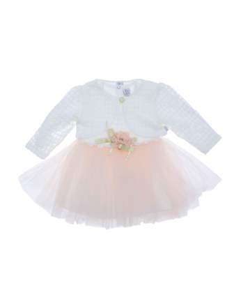 9/18 AY 464 ÖNÜ KARE PAPATYA DANTELLİ BOLEROLU ELBİSE