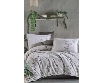 Clasy Saten Çift Kişilik Nevresim Takımı Paredes V1 Bej