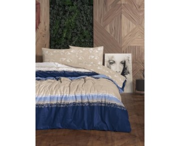 Cotton Box Flanel Nevresim Takımı Çift Kişilik Blueline Lacivert