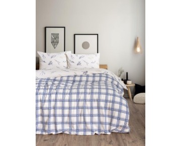 Cotton Box Flanel Nevresim Takımı Çift Kişilik Lavanid Mavi