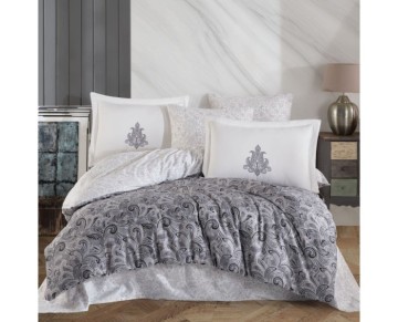 Hobby Çift Kişilik Saten Nevresim Mirabel Gri