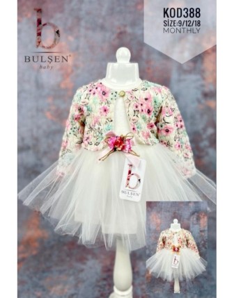 9/18 AY 388 BASKILI PETEK SİMLİ HIRKALI ELBİSE