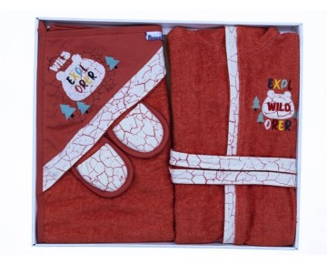 0/3 AY 18569 Erkek Crack Pattern Bornoz Set