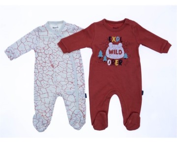 3/6 AY 18521 Erkek Crack Pattern 2 Beden 2'in 1 Pack Patikli Tulum