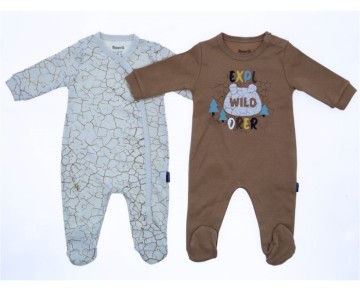 3/6 AY 18521 Erkek Crack Pattern 2 Beden 2'in 1 Pack Patikli Tulum