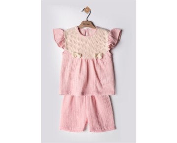 9/24 AY 2391 DANTELLİ FİYONKLU YAZLIK KIZ TAKIM