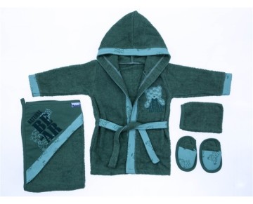 0/3 AY 18571 Erkek Natural Bear Bornoz Set